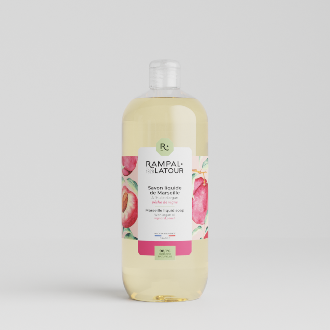 Savon liquide de Marseille Pêche de vigne 1L