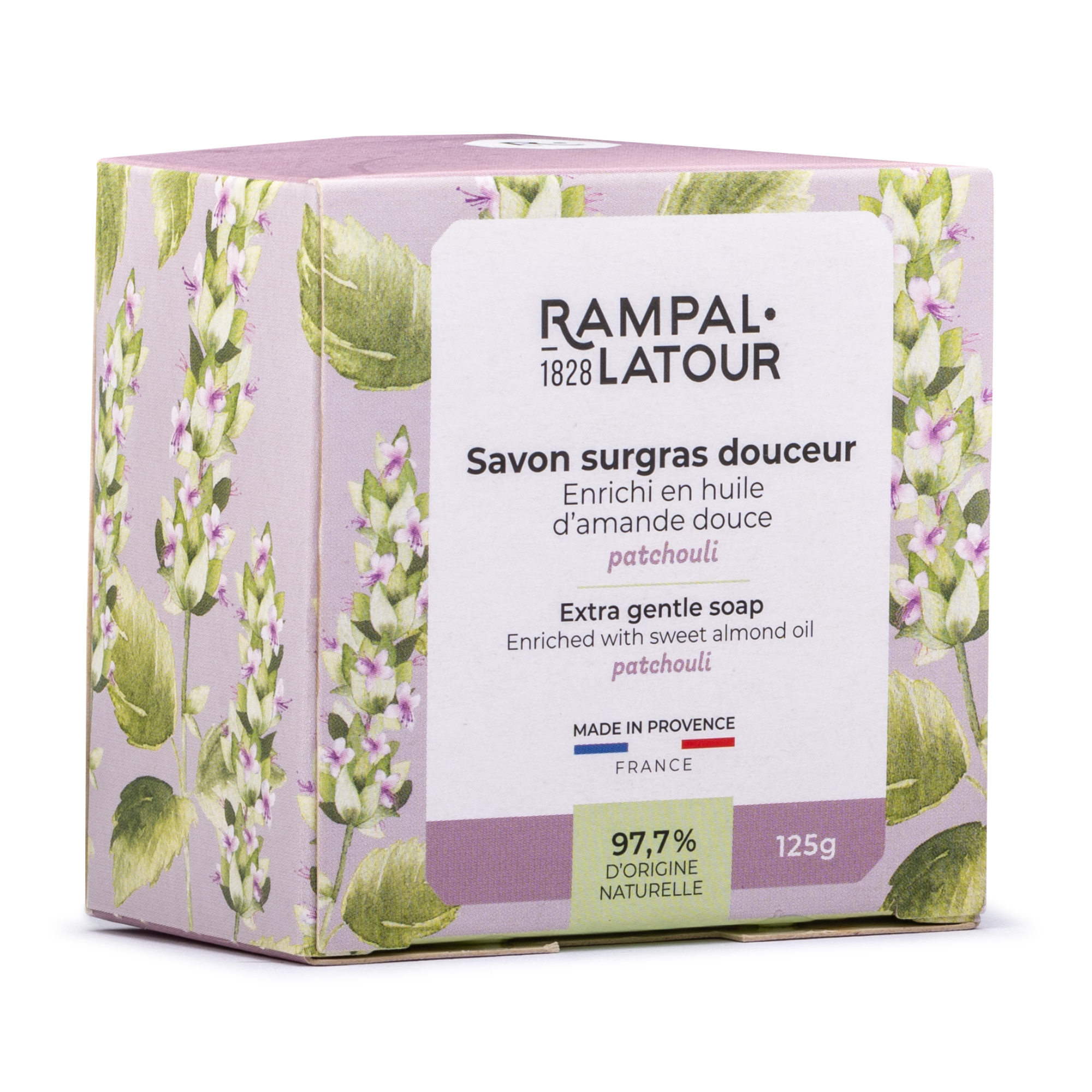 Savon surgras en coffret Patchouli 125g