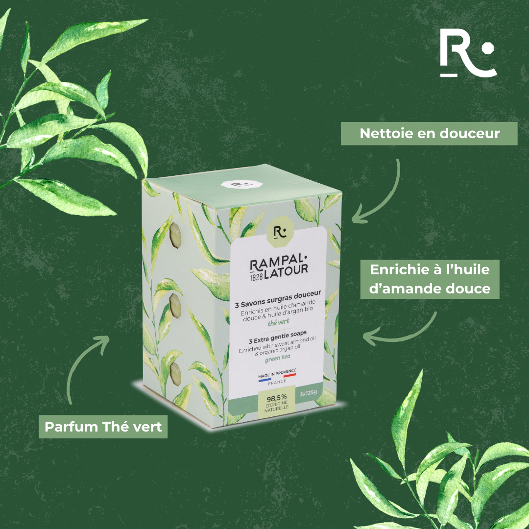 Savon surgras Thé vert 3x125g