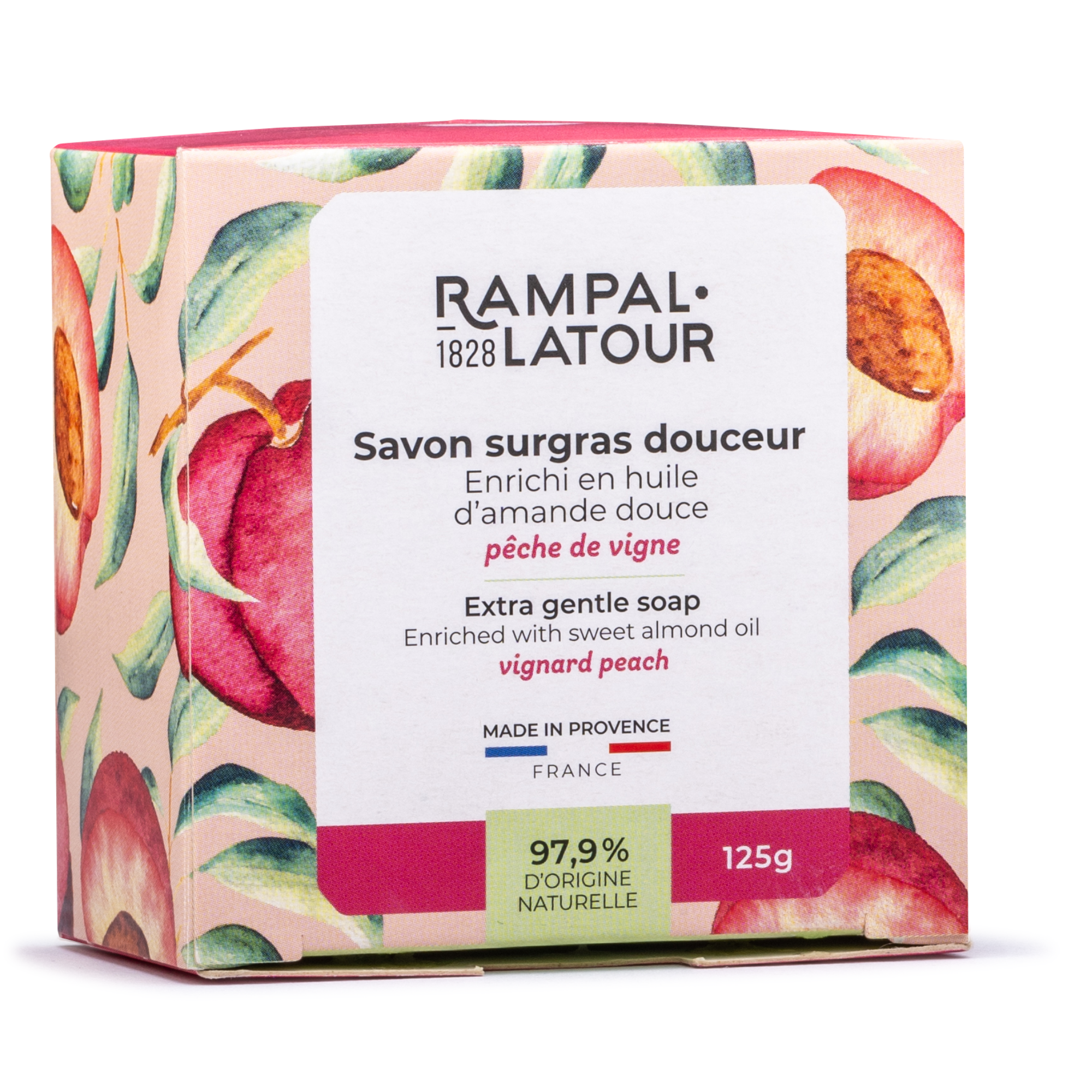 Savon Surgras en coffret Pêche de Vigne 125g