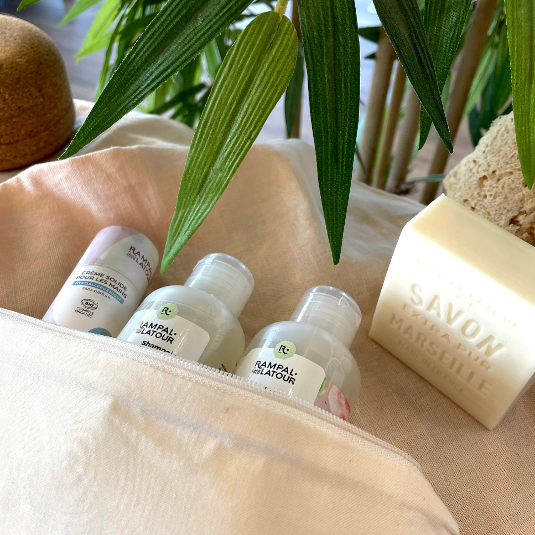 Trousse de toilette couleur naturel coton bio