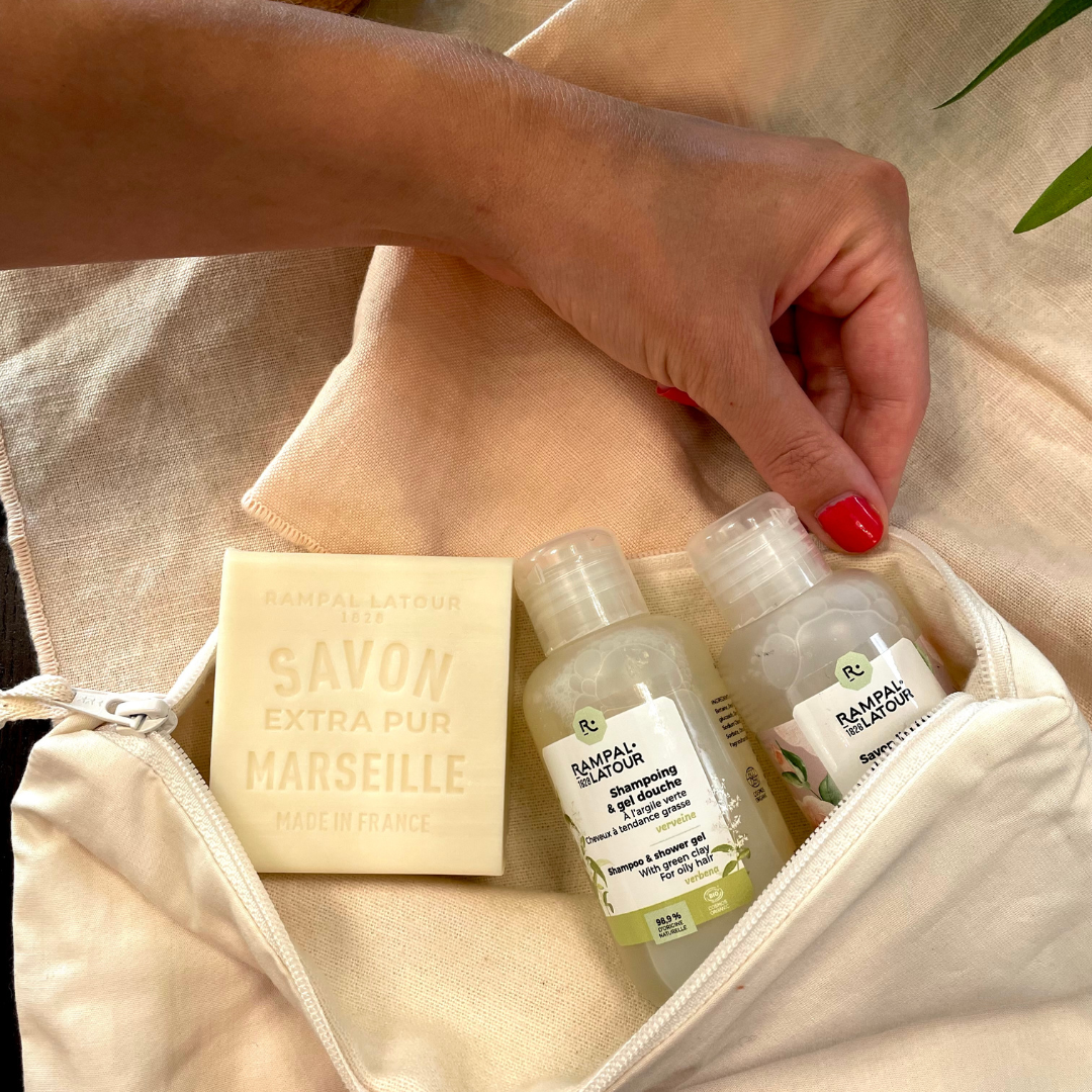 Trousse de toilette couleur naturel coton bio