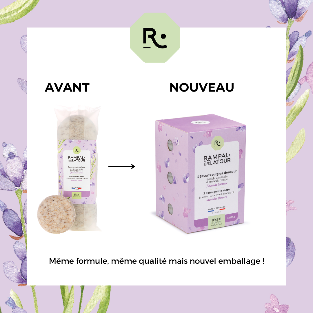 Savon surgras Fleurs de Lavande 3x125g