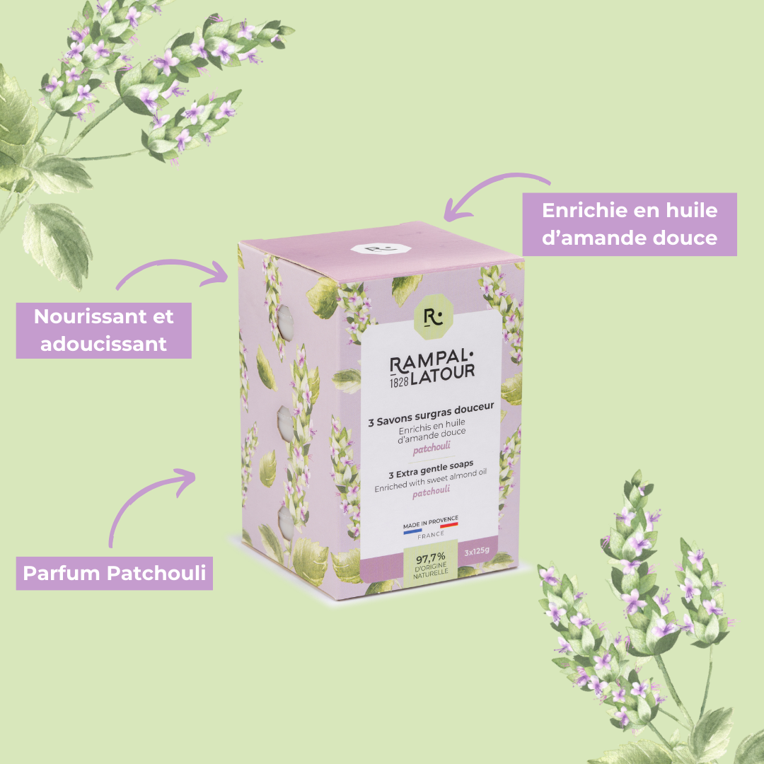 Savon surgras Patchouli 3x125g
