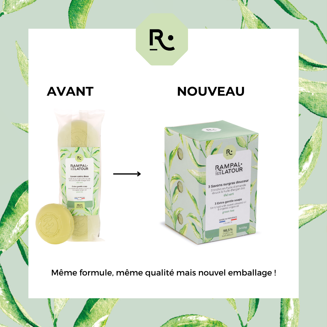 Savon surgras Thé vert 3x125g