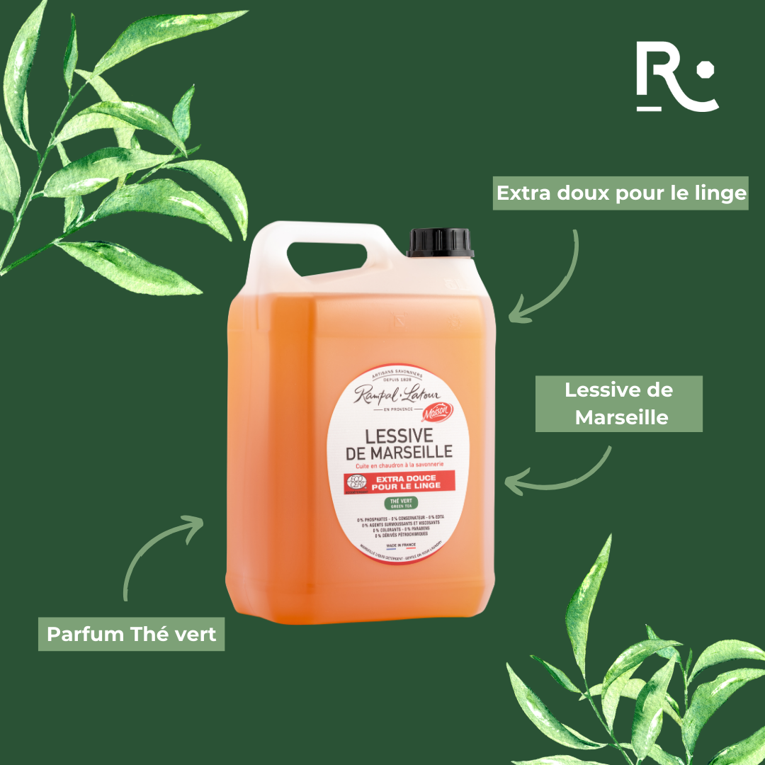 Lessive liquide de Marseille Thé vert 5L - Ecodétergent