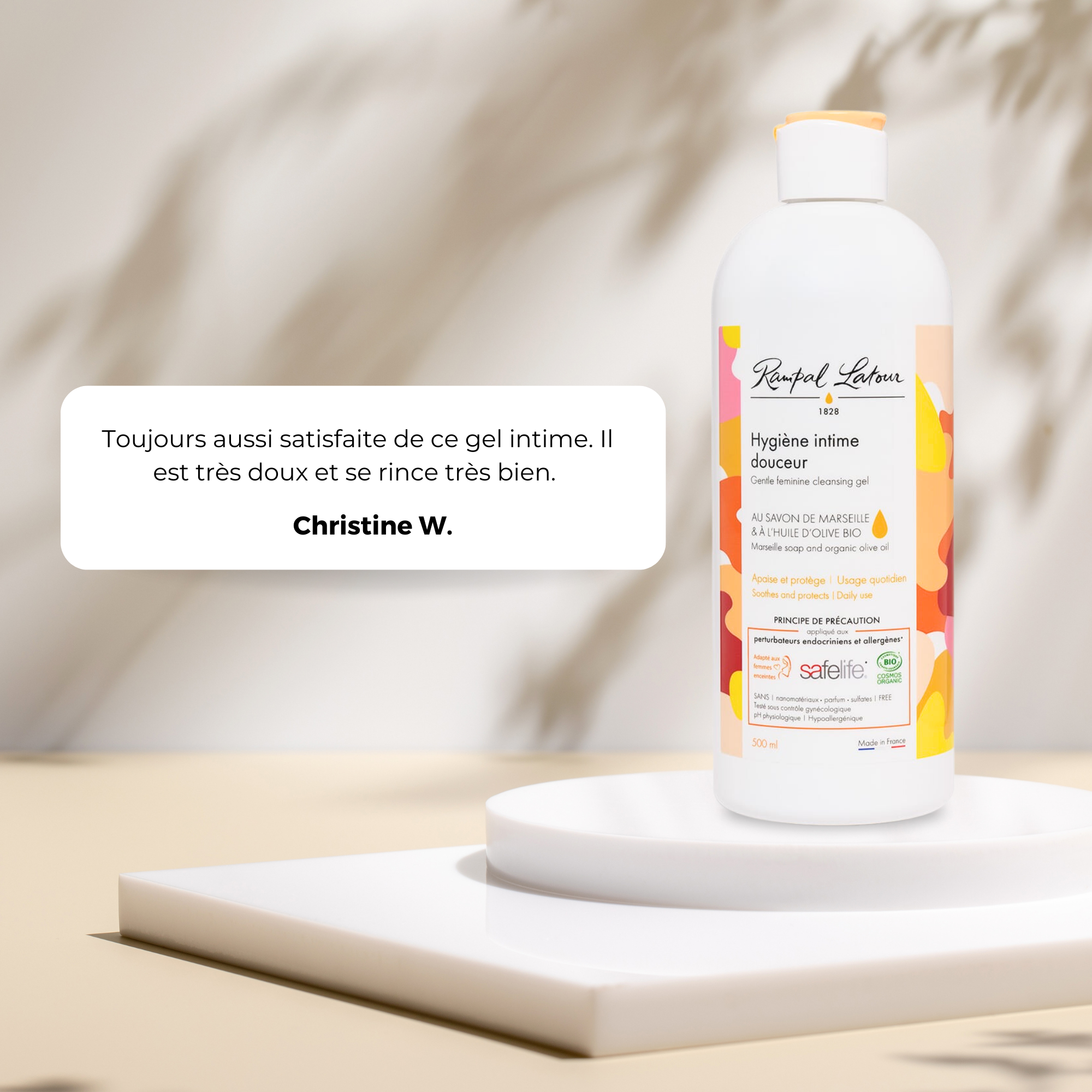 Gel hygiène intime douceur certifié bio 500ml - Cosmos Organic