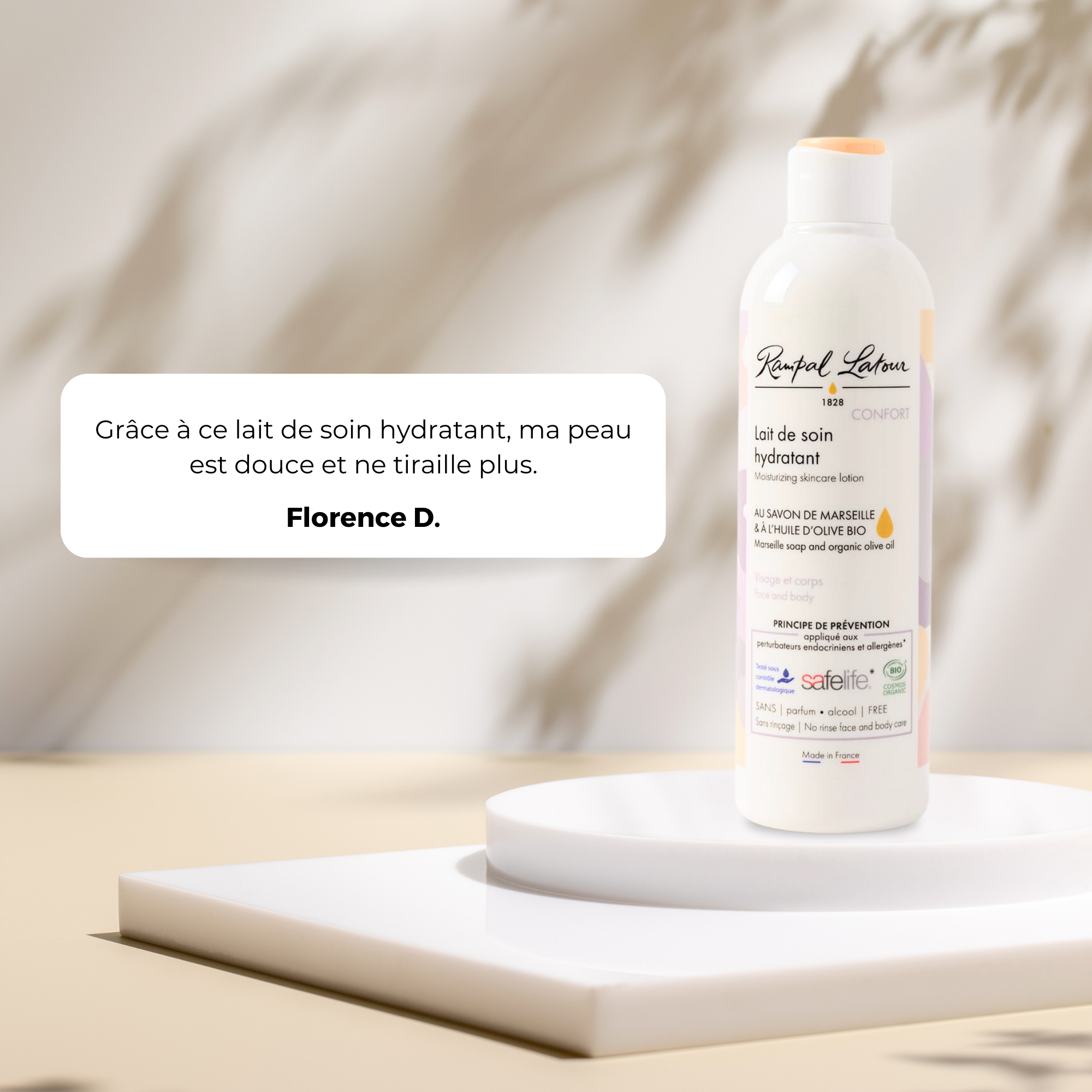 Lait de soin hydratant confort certifié bio 250ml - Cosmos Organic