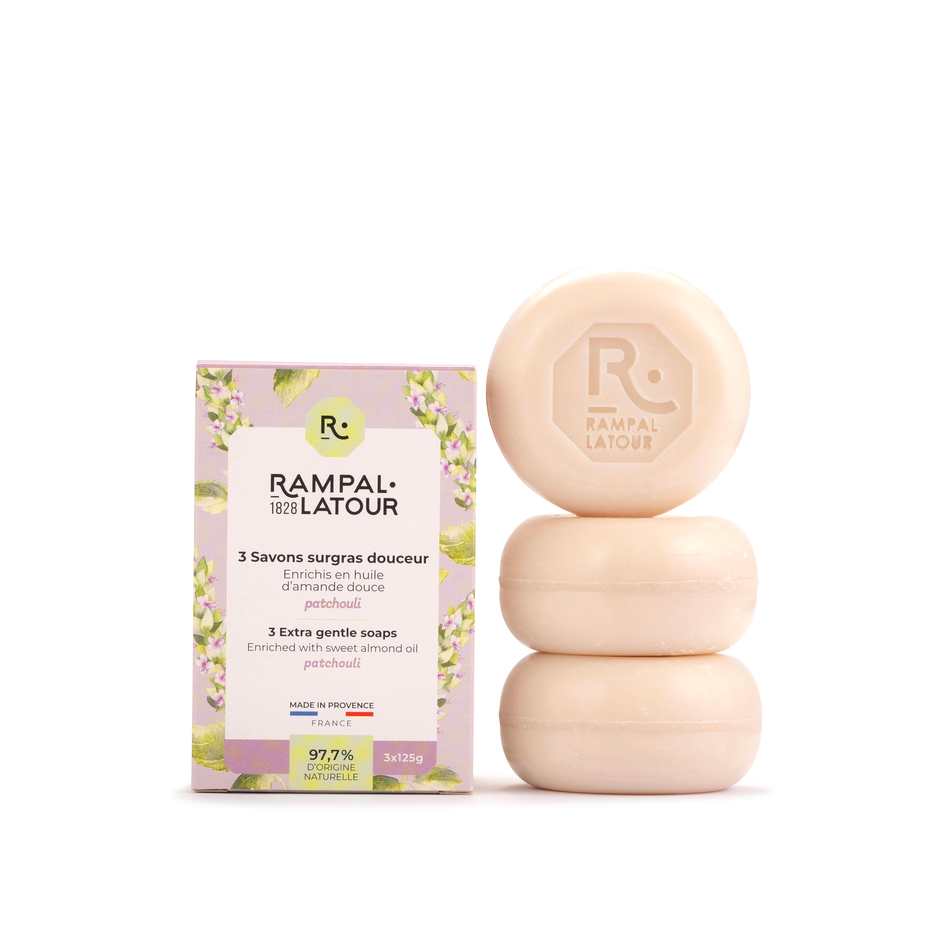 Savon surgras Patchouli 3x125g