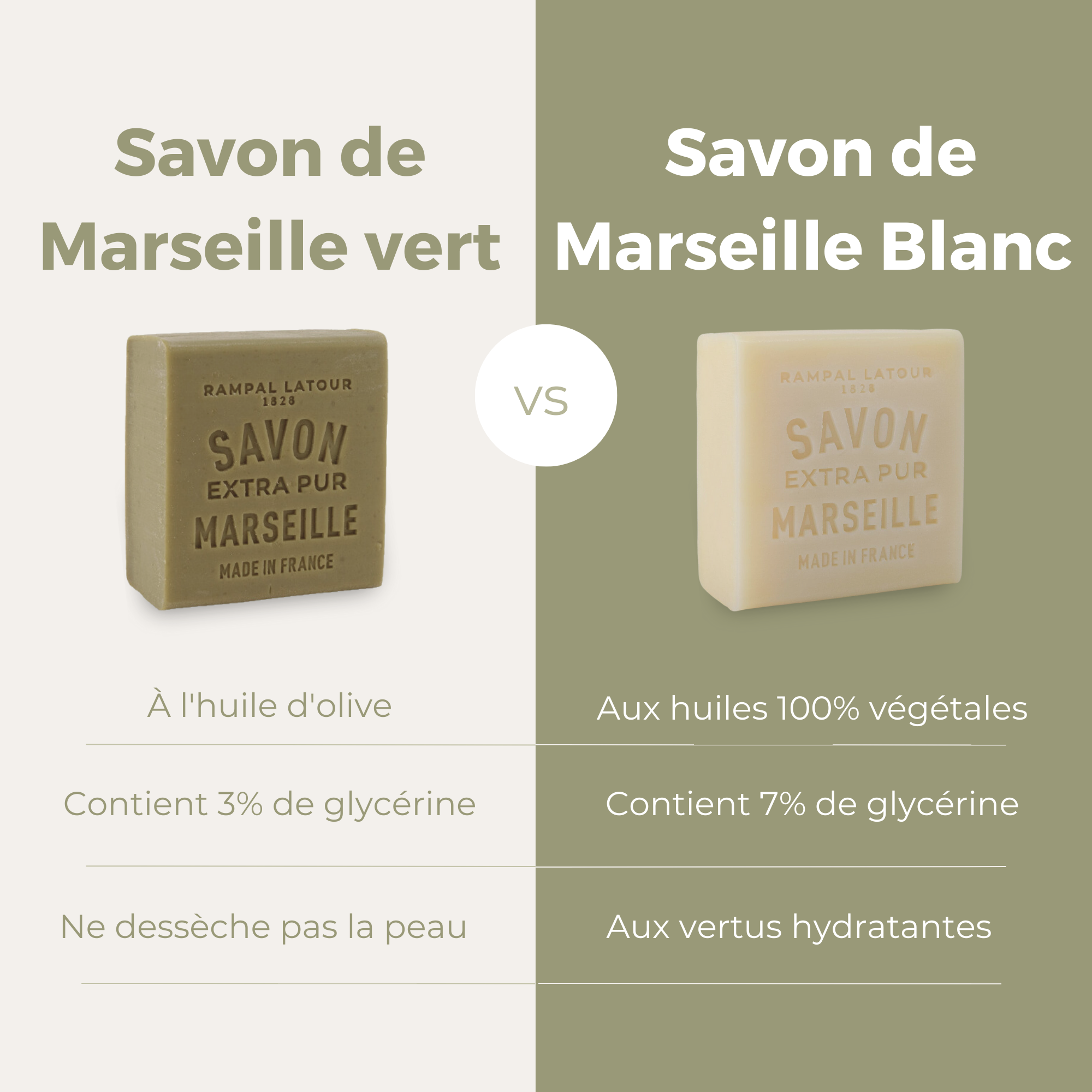 Savon de Marseille aux huiles végétales 150g - Cosmos Natural