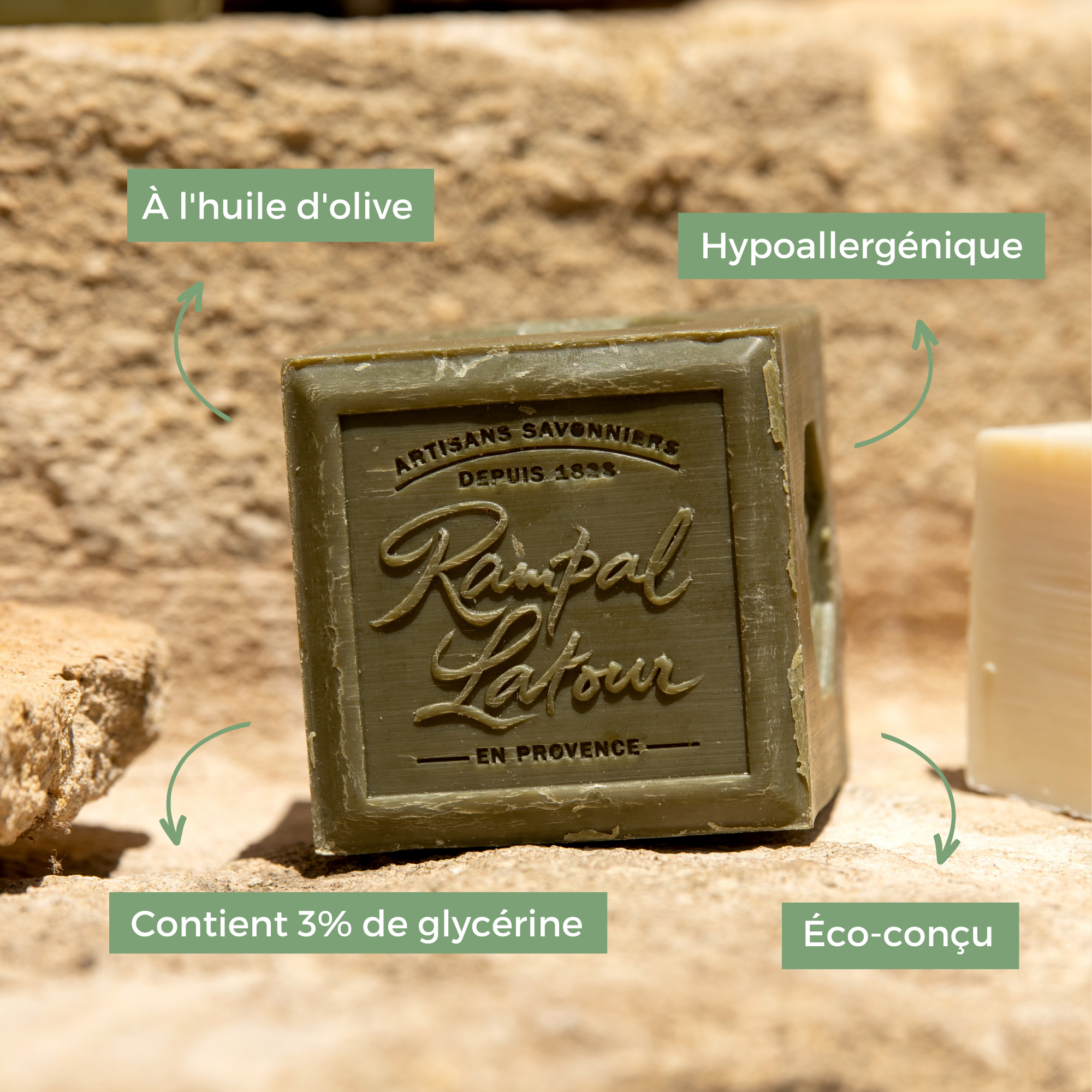 Cube de savon de Marseille à l'huile d'olive 600g - Cosmos Natural