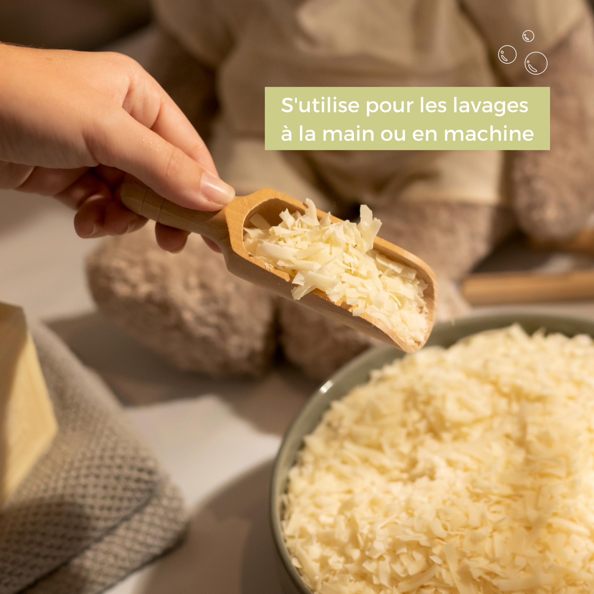 Copeaux de savon de Marseille aux huiles végétales pour le linge 1,5kg - Ecodétergent