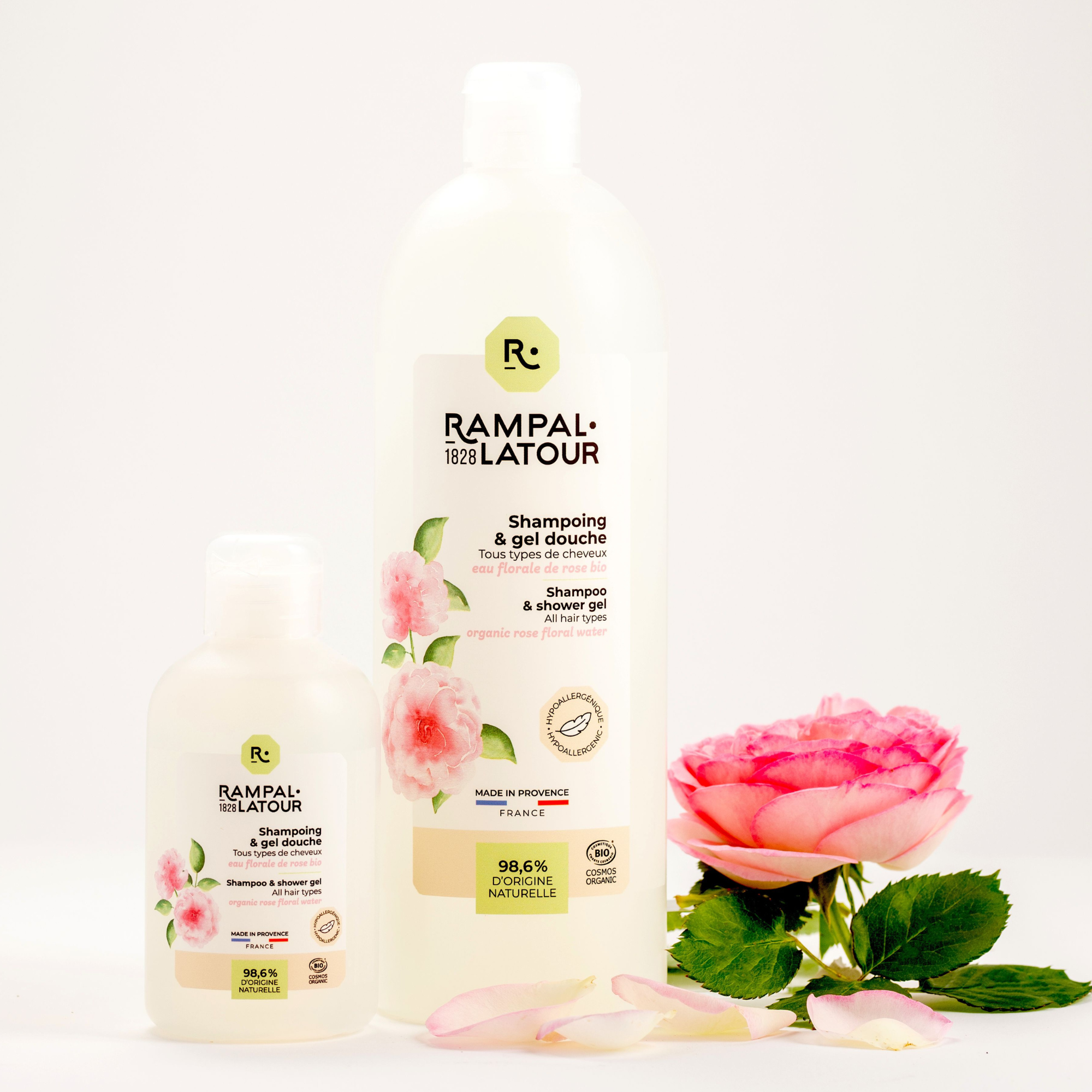 Shampoing douche certifié bio Rose de Damas 1L - Cosmos Organic