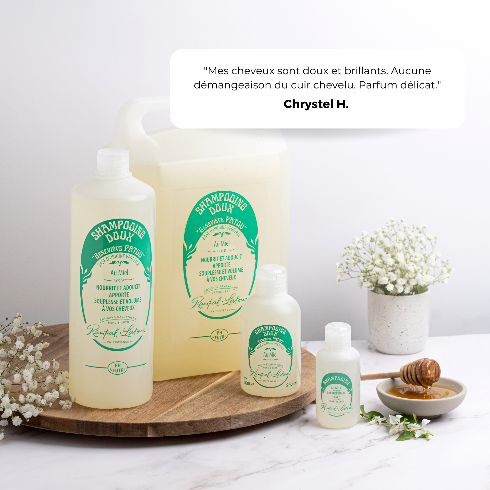 Shampoing historique Miel-Chèvrefeuille 1L