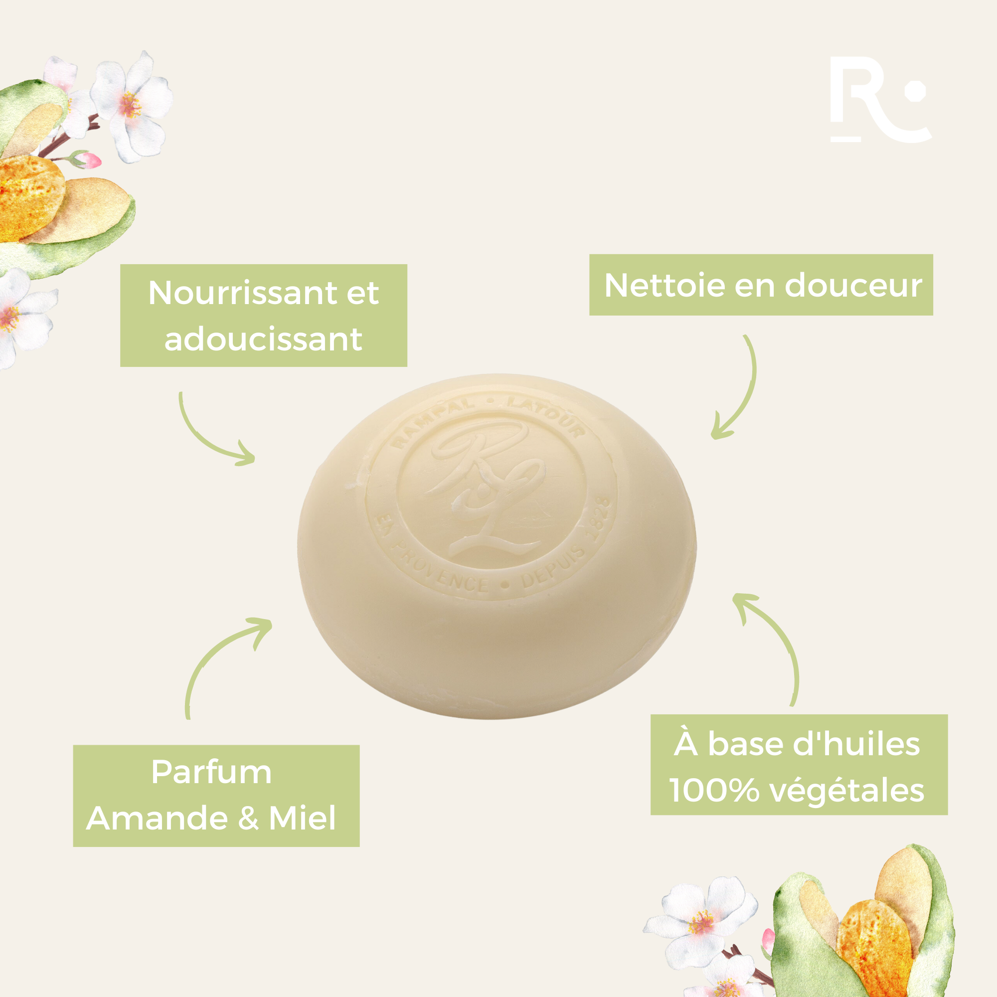 Savon surgras Amande 100g