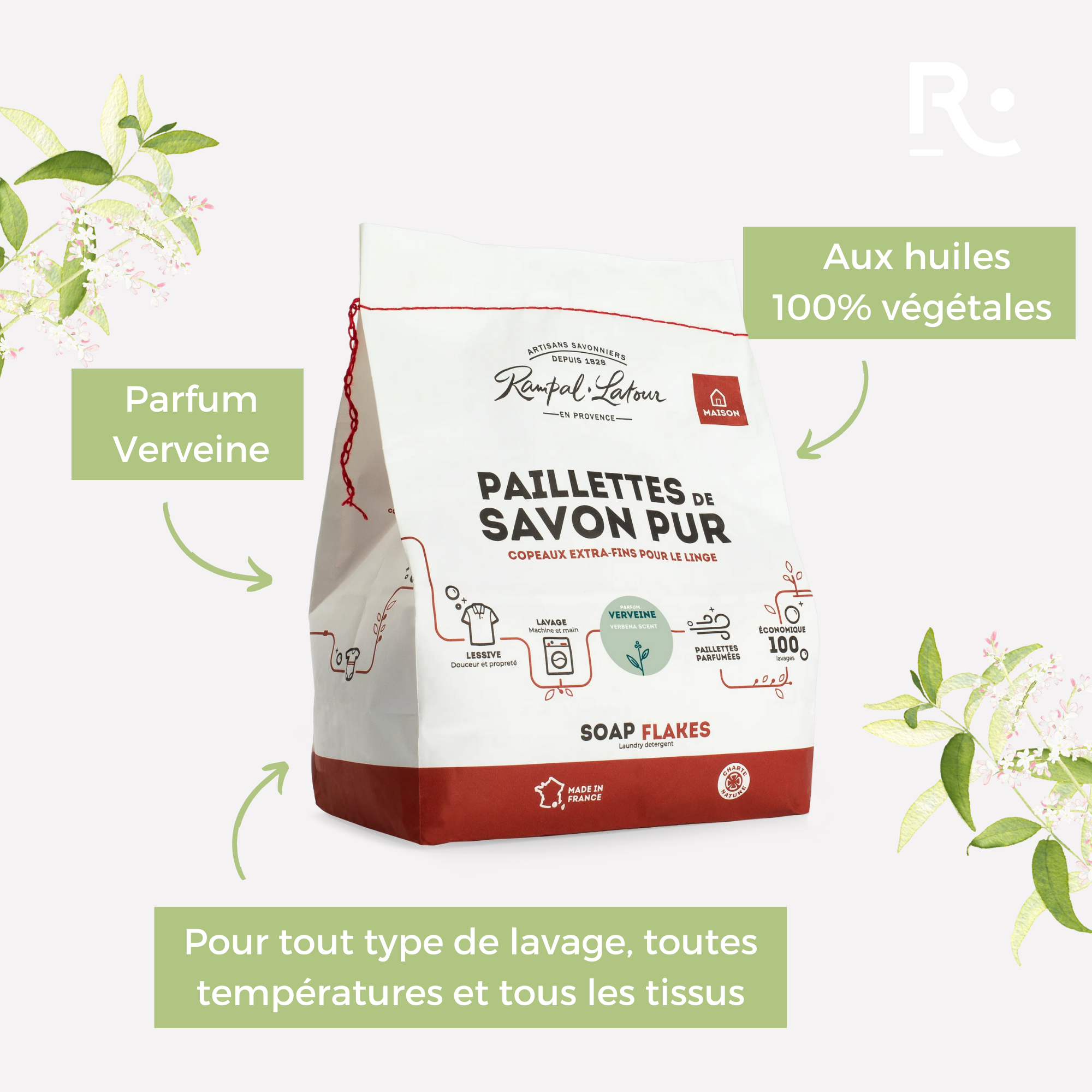 Paillettes de savon pur pour le linge Verveine 1.5kg