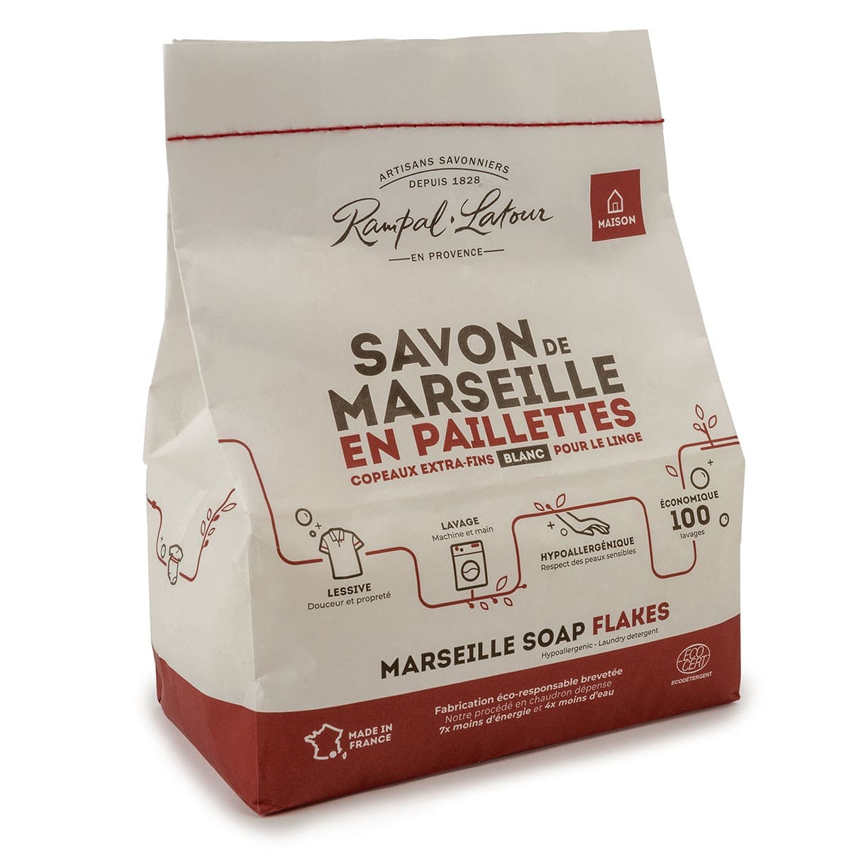 Copeaux de savon de Marseille aux huiles végétales pour le linge 1,5kg - Ecodétergent