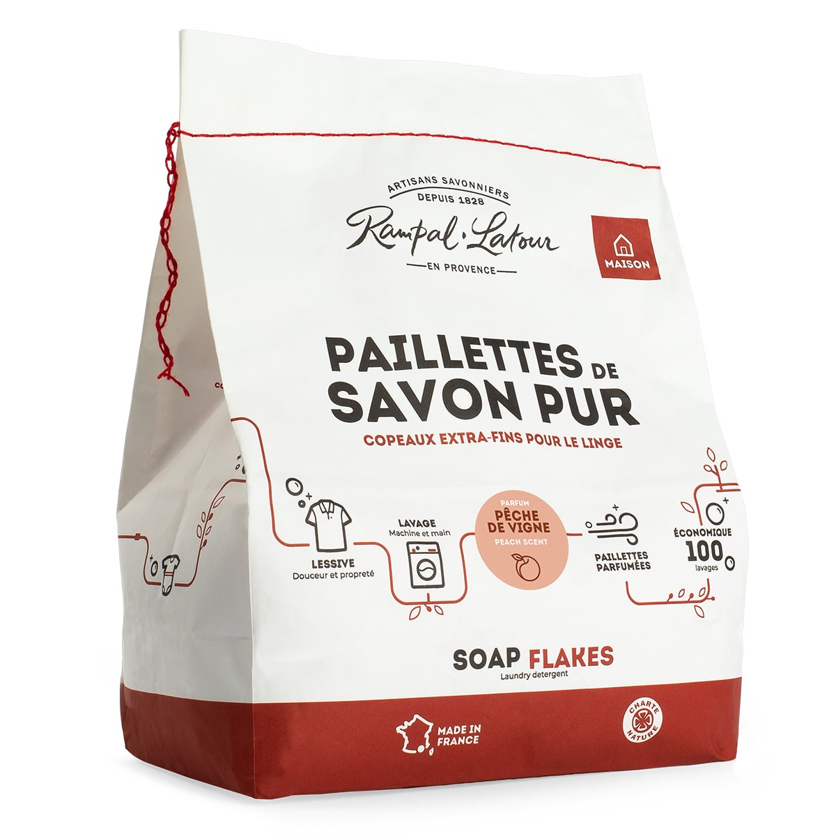 Paillettes de savon pur pour le linge Pêche 1,5kg