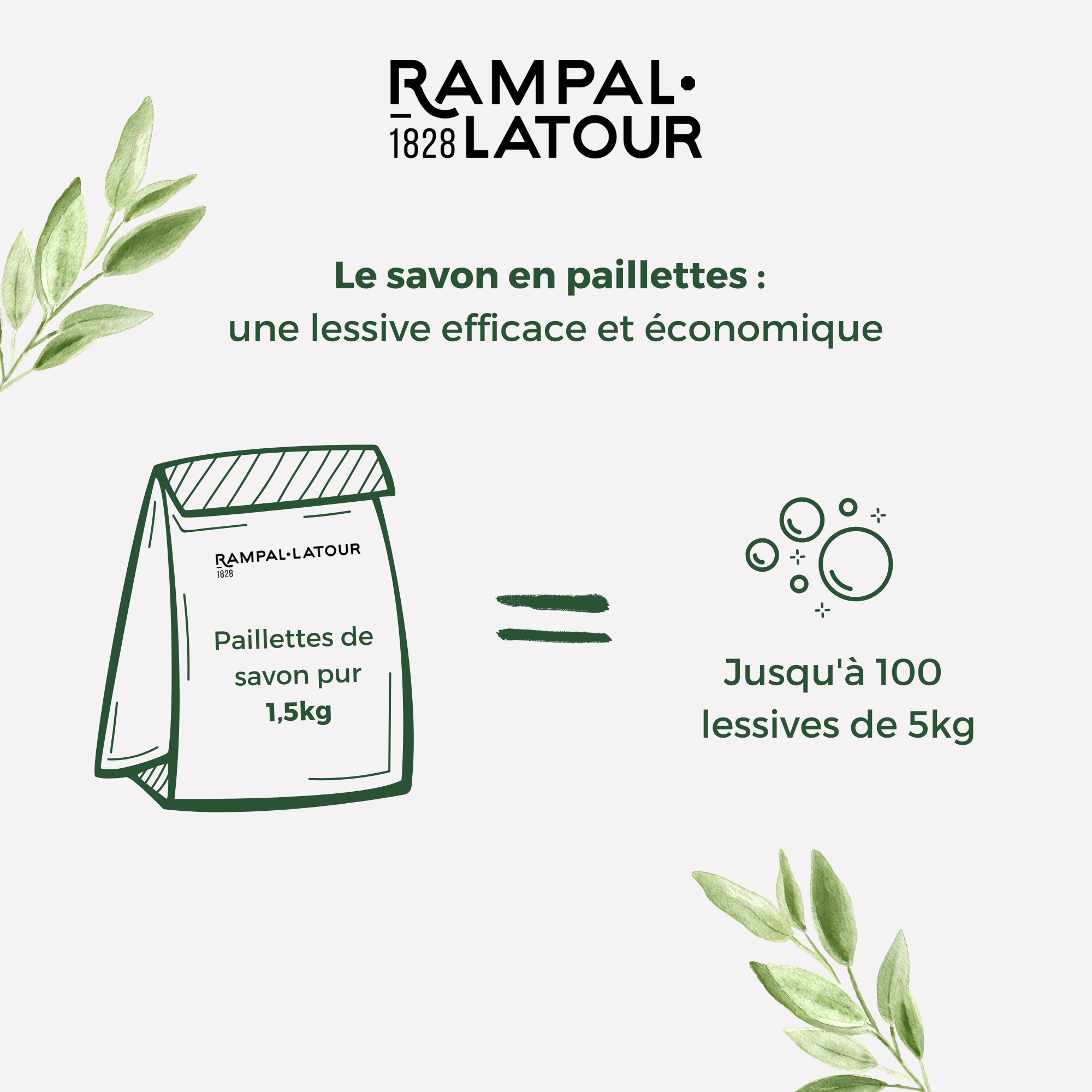 Copeaux de savon de Marseille aux huiles végétales pour le linge 1,5kg - Ecodétergent