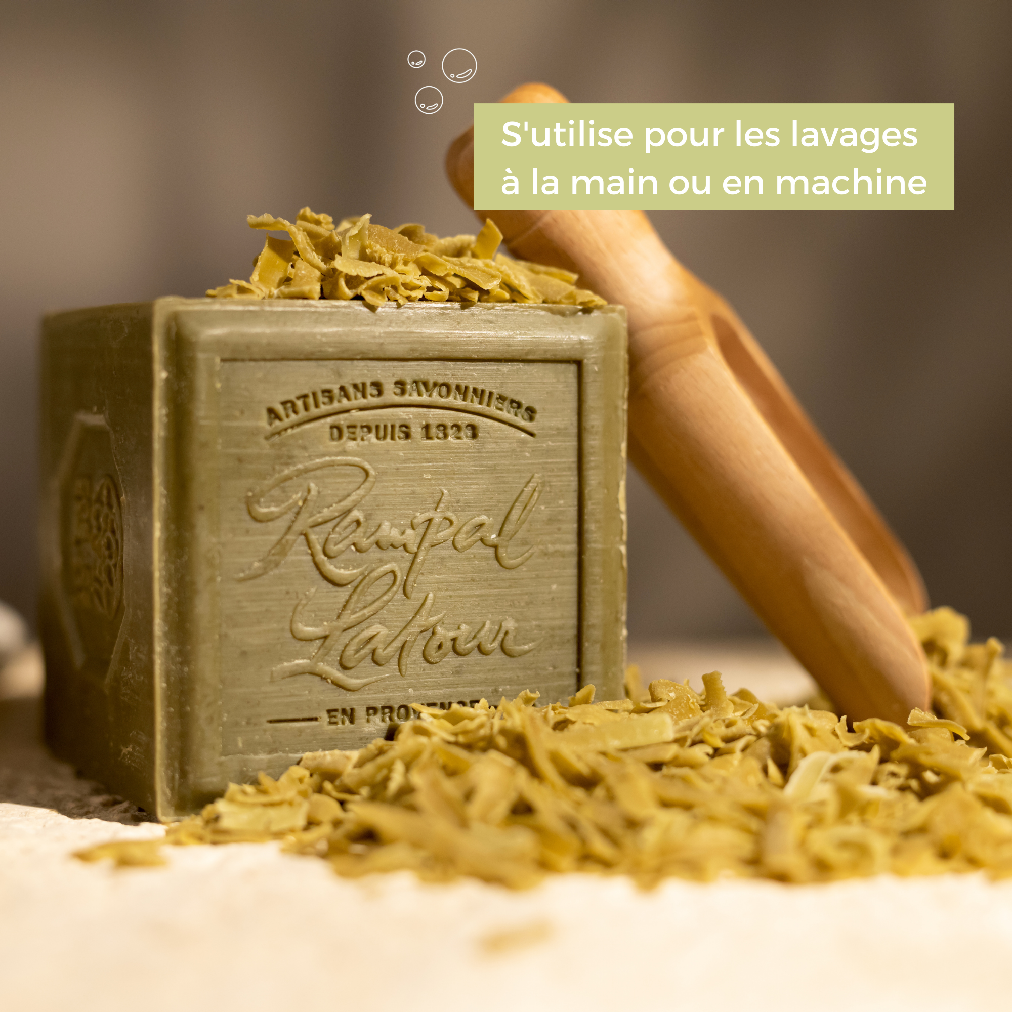 Copeaux de savon de Marseille à l'huile d'olive pour le linge 750g - Ecodétergent